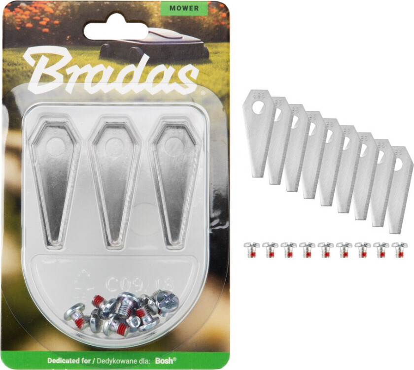 Bilde av Knivsett til Husqvarna/Gardena robotgressklipper ??? 49x20x0,9 mm, 9 stk. ??? N??ytral