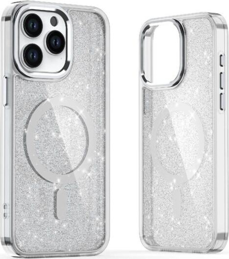 Glitteretui MagSafe-kompatibelt for iPhone 17 Pro Max - halvtransparent