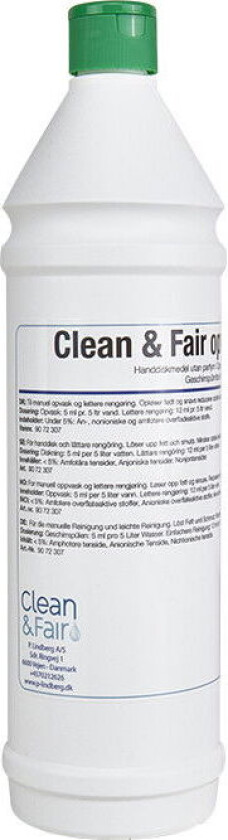Bilde av Clean&Fair oppvaskmiddel, 1 liter