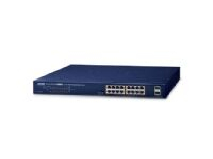 Planet Technology PLANET GSW-1820HP, Uhåndtert, Gigabit Ethernet (10/100/1000), Full tosidig, Strøm over Ethernet (PoE), Rack-montering, 1U
