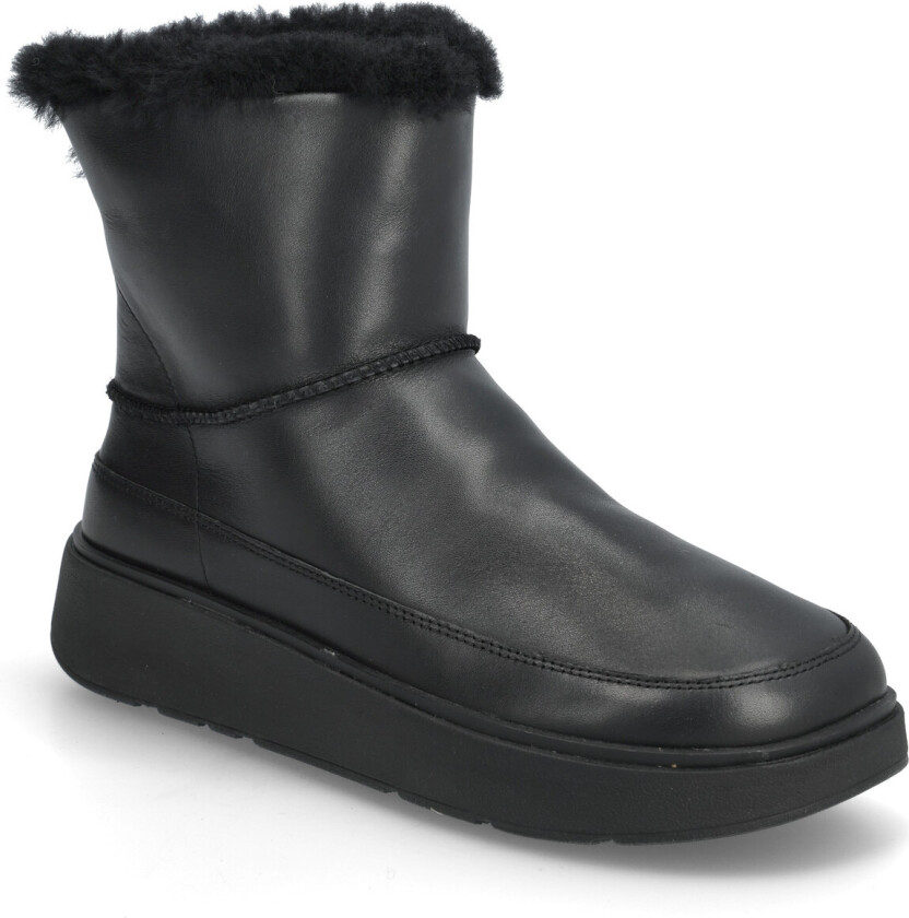 Gen-Ff Mini Shearling-Lined Leather Boots - Black - 38.5