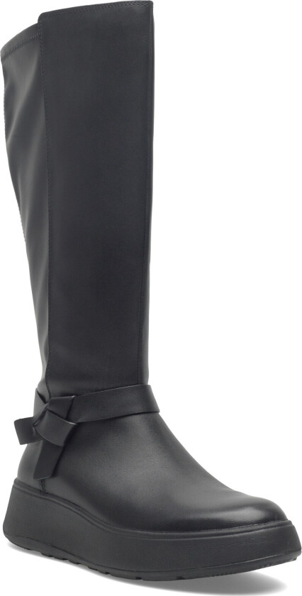 F-Mode Folded-Knot Flatform Tall Stretch Boots - Black - 42