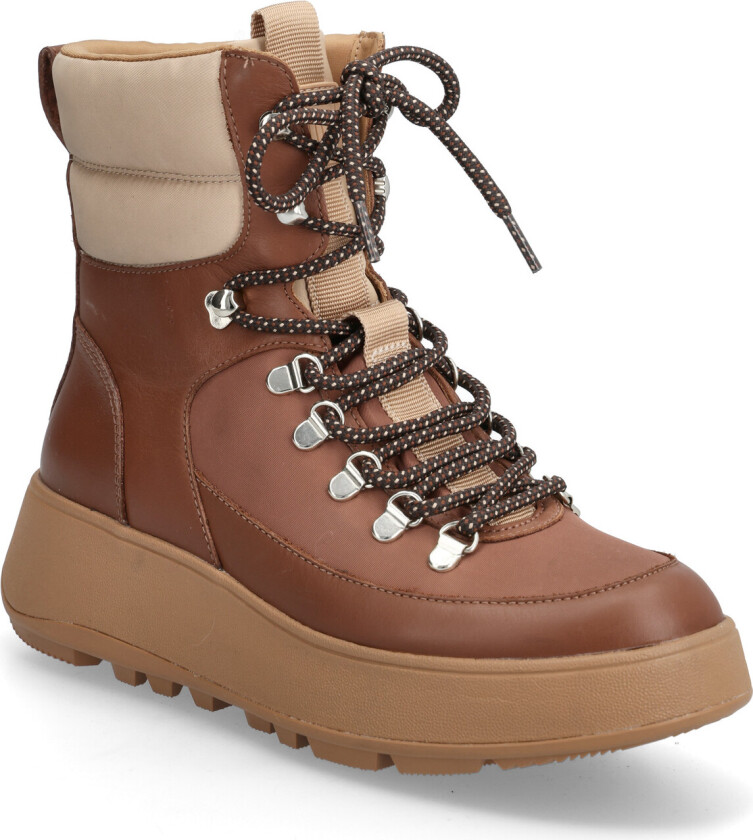 F-Mode W/Resistant Hiker-Lace Flatform Ankle Boots - Brown - 39