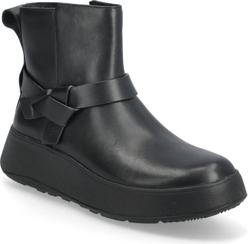 F-Mode Folded-Knot Leather Flatform Chelsea Boots - Black - 37