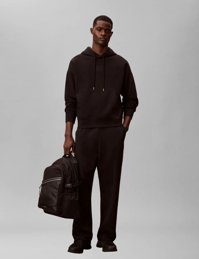 Striped Utility Zip Round Backpa - Black - ONE SIZE