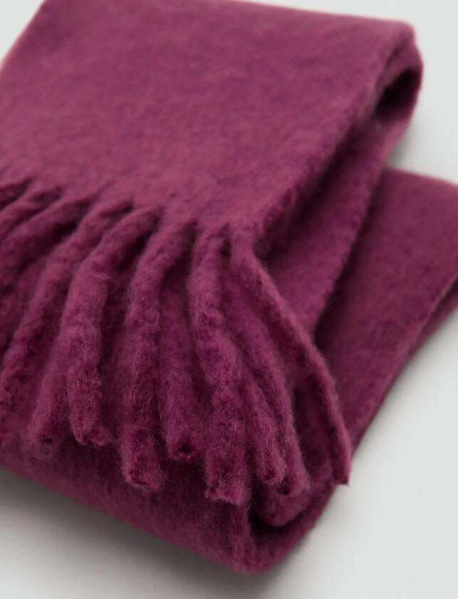 Fringed Edge Scarf - Burgundy - ONE SIZE