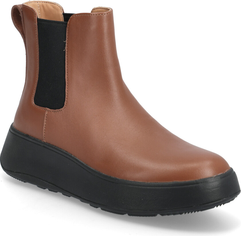 F-Mode Leather Flatform Chelsea Boots - Brown - 41