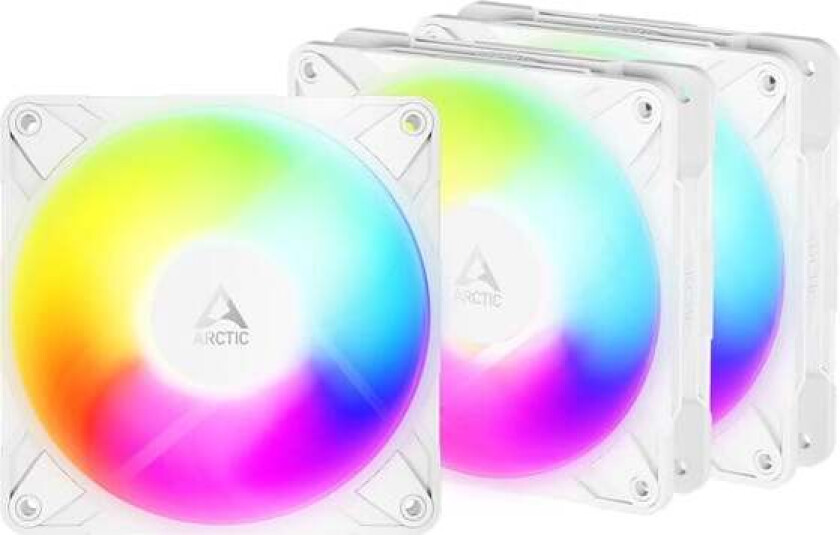 P12 Pro Reverse A-RGB (White) - 3 Pack - Kabinettvifte - 120mm - Hvit med RGB-lys