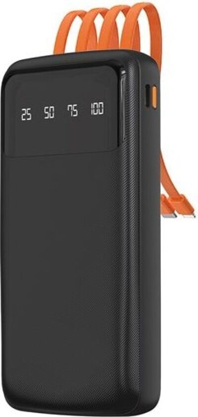 Bilde av K6Pro Universal 10000mAh Power Bank med USB-kabel, USB Type C, Lightning Black (K6Pro-svart)