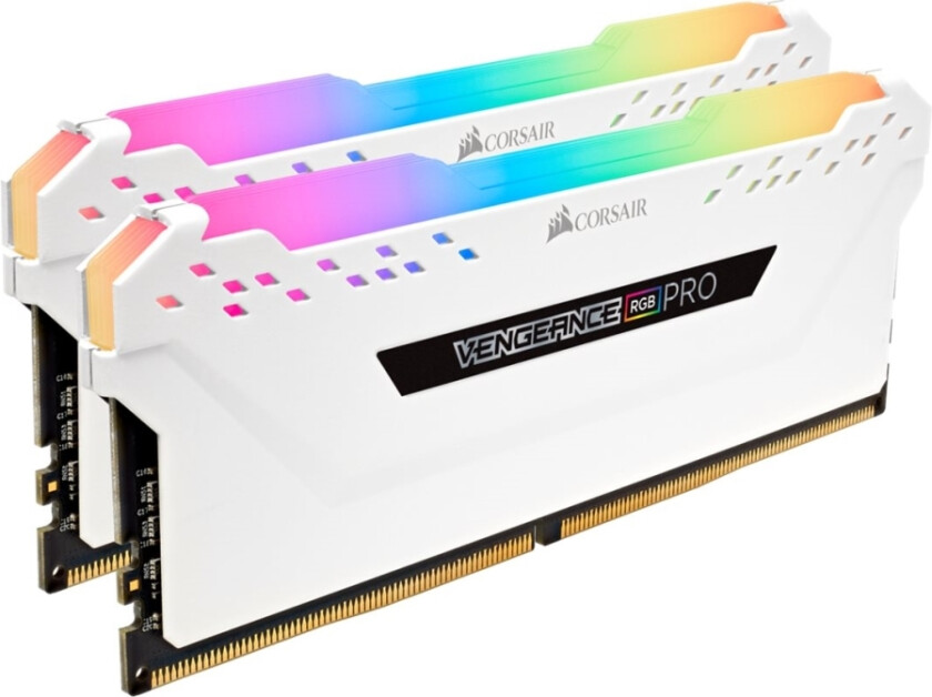 CORSAIR Vengeance RGB PRO - DDR4 - sett - 16 GB: 2 x 8 GB - DIMM 288-pin - 3000 MHz / PC4-24000 - CL15 - 1.35 V - ikke-bufret - ikke-ECC - hvit
