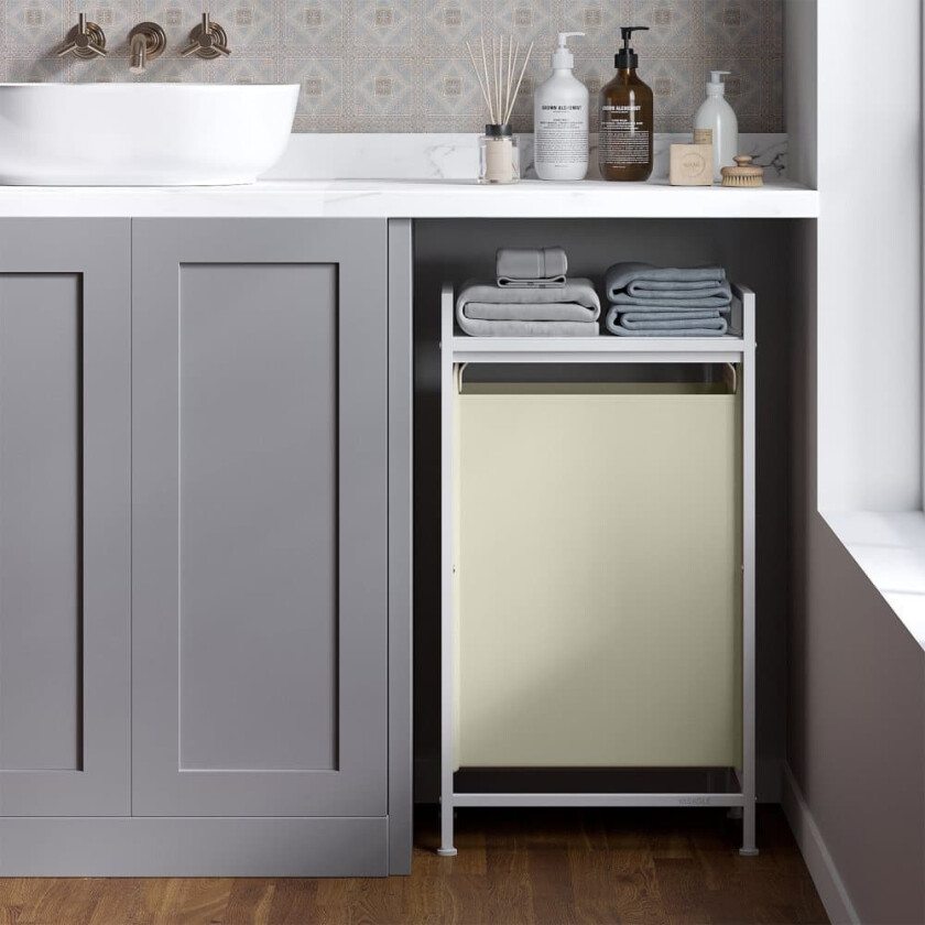 Skittentøyskurv, 42x28x75 cm, Krem