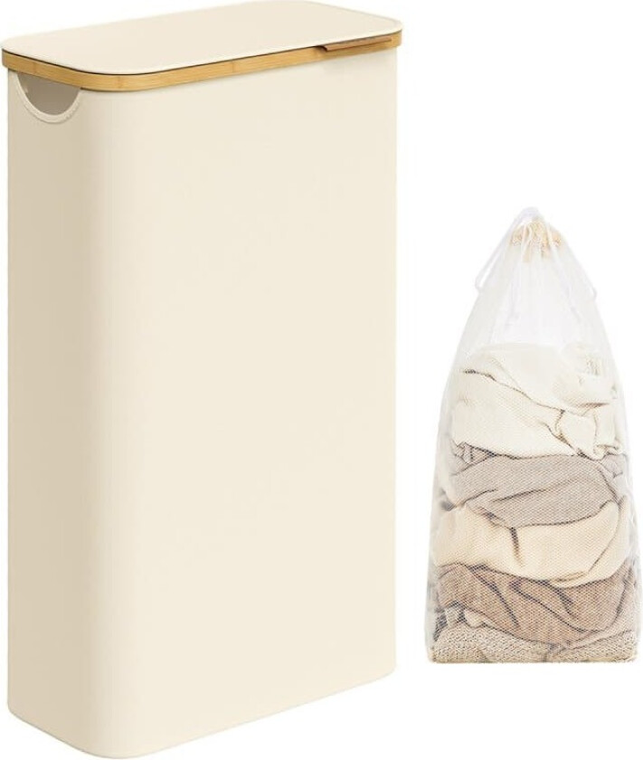 Skittentøyskurv, Sammenleggbar, Avtakbar vaskepose, Bambushåndtak