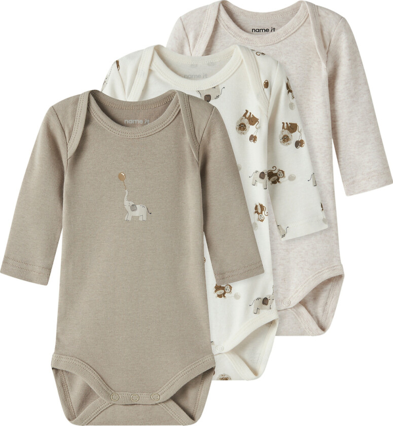 Body I/e - Noos - 3-pack - NbnBody - Jet Stream/med alum - - 68 - Langermet Body