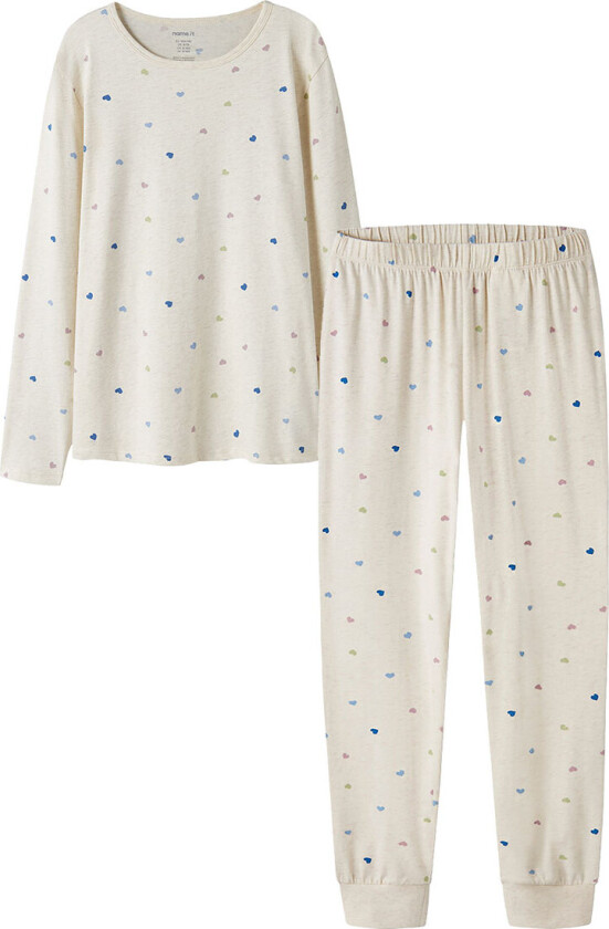 Pysjamas - NkfNightset - Peyote Melange - - 7-8 år (122-128) - 2-delt nattøy