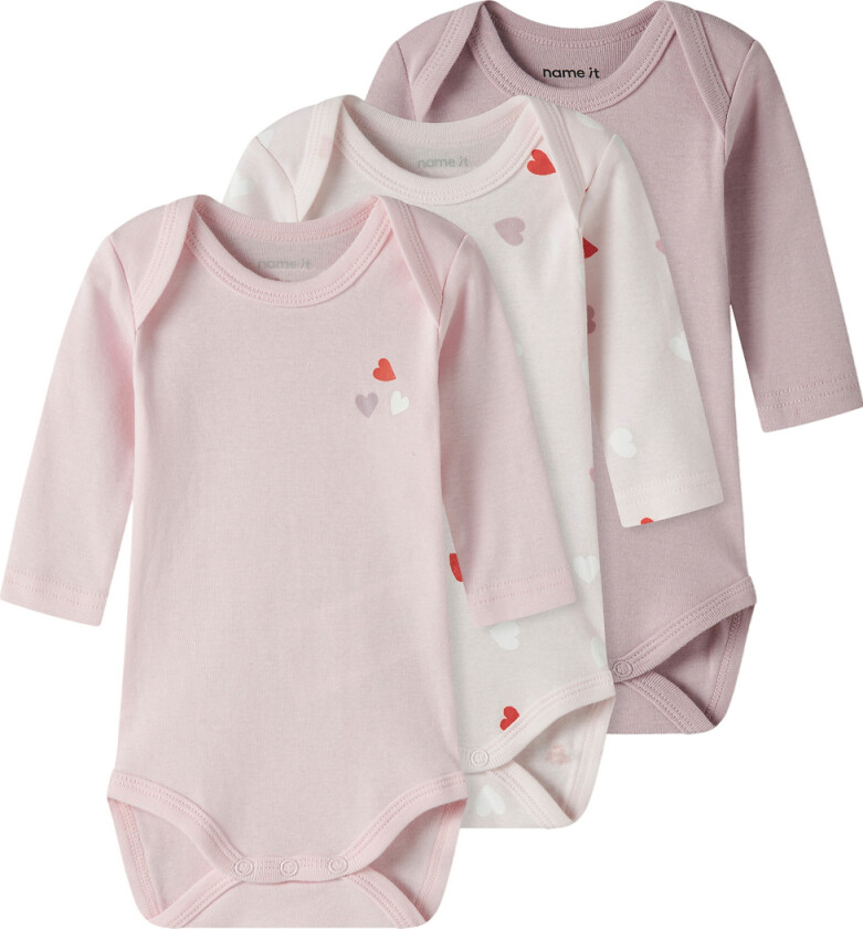 Body I/e - Noos - 3-pack - NbfBody - Carinaria/med Balle - - 2 år (92) - Langermet Body