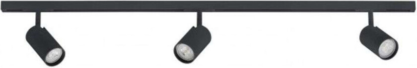 Designline Tube komplett 1 meter spotskinne med 3 spotter GU10 - Svart