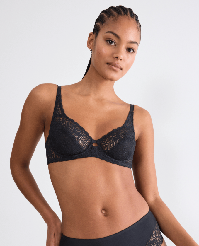 Amourette Graphic W BH med bøyle, svart, Størrelse: 90F, Kvinner