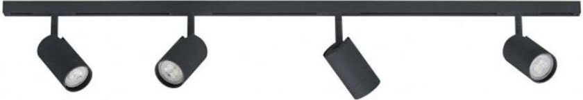 Designline Tube komplett 2 meter spotskinne med 4 spotter GU10 - Svart