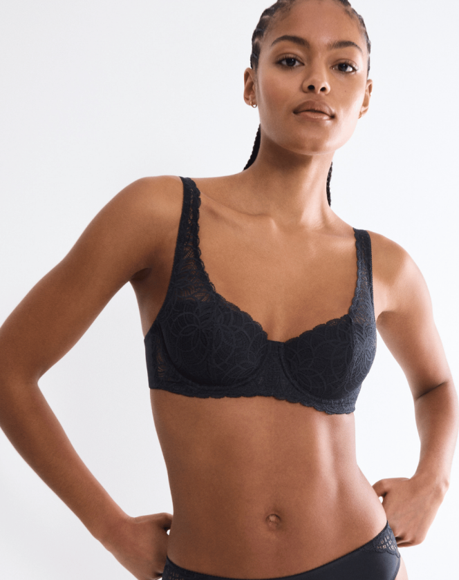 Amourette Graphic WHP BH med bøyle, svart, Størrelse: 90C, Kvinner