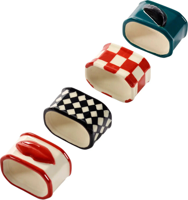 Bilde av Napkin Ring Mix Set/4 - Multi/patterned - ONE SIZE