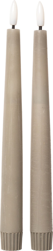 Rustic Finish Led Taper Candle 2-Pack - Grey - H22CM