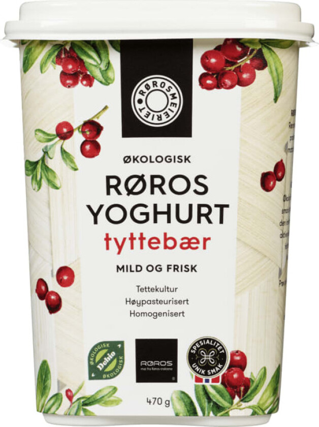 Rørosmeieriet Yoghurt Tyttebær Økologisk 470g