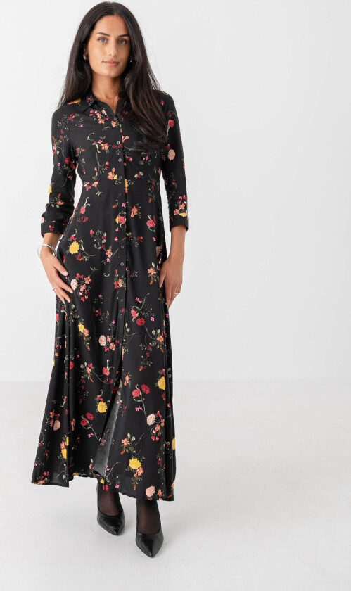 Savanna Long Shirt Dress - Sort - Dame - Kjoler - Kjoler til bryllup