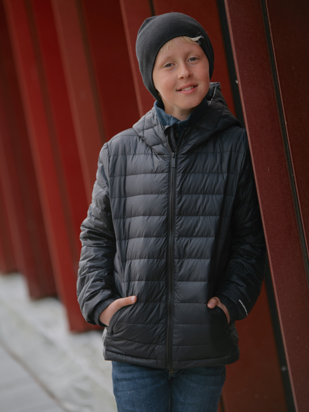 Aurora Lett Dunjakke Junior - Sort - Barn - Yttertøy