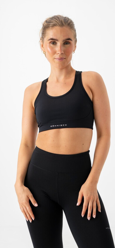 Flattering Mesh Sportsbra - Sort - Dame - Sports-BH - Middels støtte