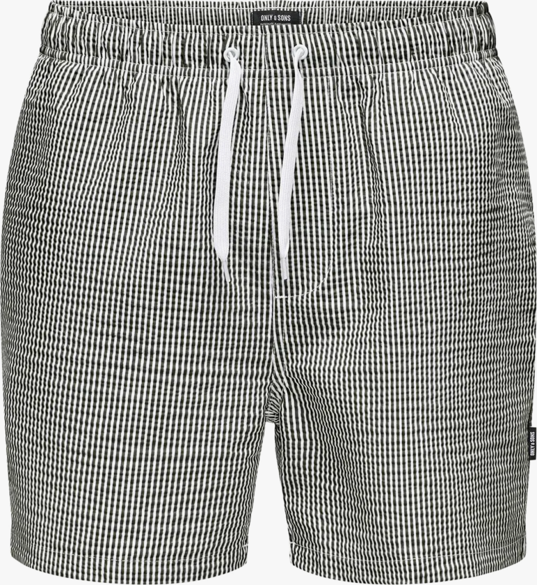 Ted Stripe Seersucker Swim - Grønn - Herre - Shorts - Badeshorts