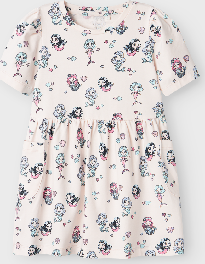 Fenja Short Sleeve Dress - Hvit - Barn - Kjoler