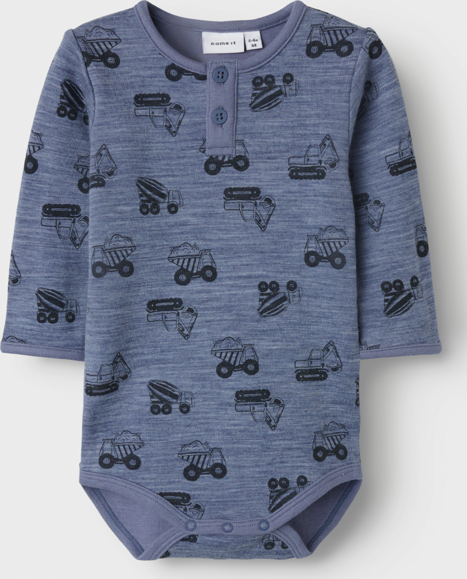 Wuppo Wo/Co Long Sleeve Body - Blå - Barn - Body