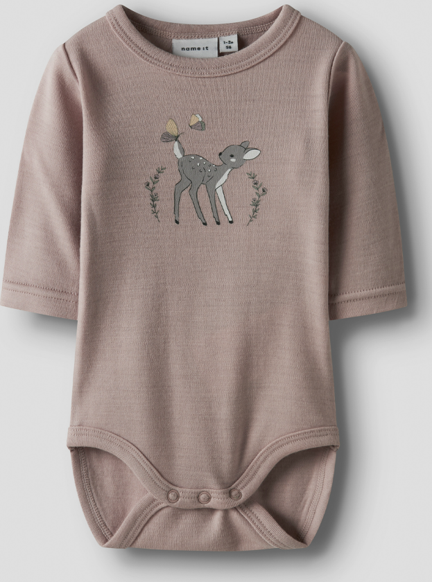 Willitus Wool Long Sleeve Body - Grå - Barn - Body