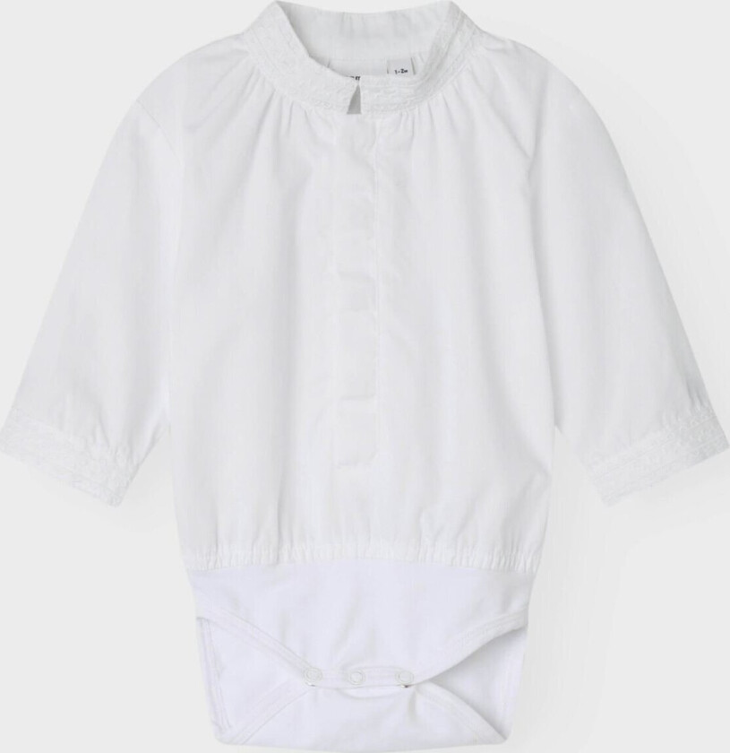 Toby Long Sleeve Shirtbody Xxv - Hvit - Barn - Festdrakt
