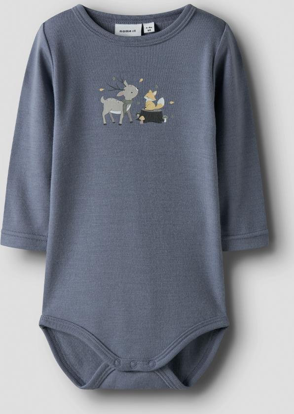 Willitus Wool Long Sleeve Body - Blå - Barn - Body