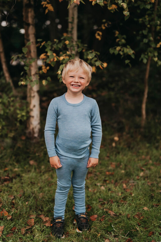 Ullongs - Blå - Barn - Ullundertøy - Ullstilongs