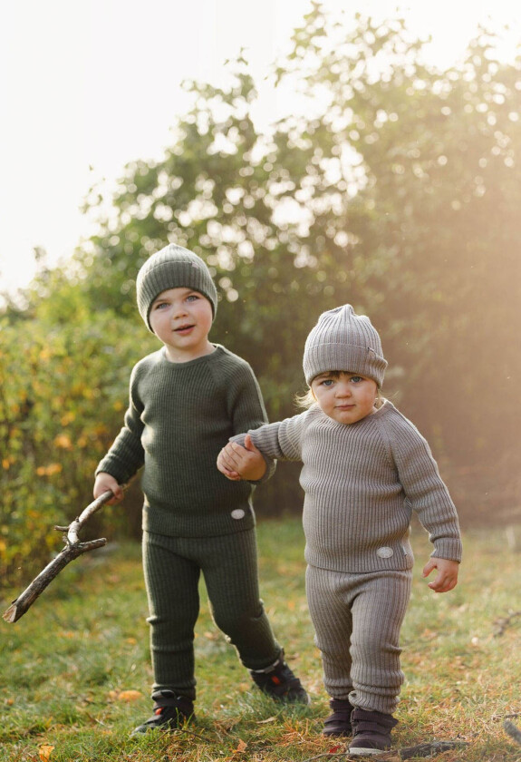 Bukse ribb - Grønn - Barn - Bukser - Ullbukser