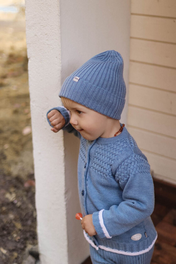 Lue ribb - Blå - Barn - Luer - Ull lue