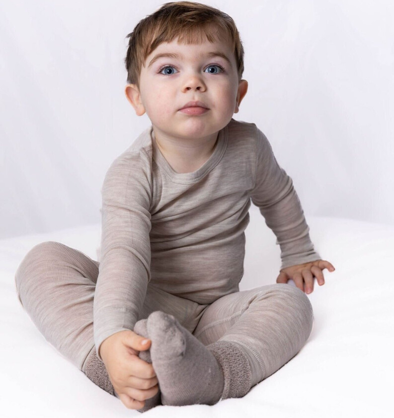 Bilde av Ulltrøye - Beige - Barn - Ullundertøy - Ulltrøye