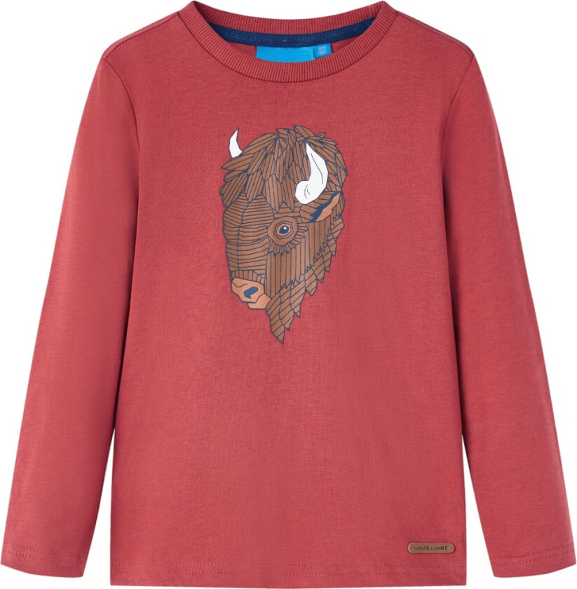 T-skjorte for barn med lange ermer brent rød 116