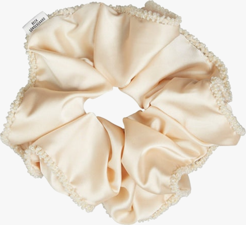 Luster Bead Scrunchie - Beige - Dame - Hårpynt - Hårstrikk
