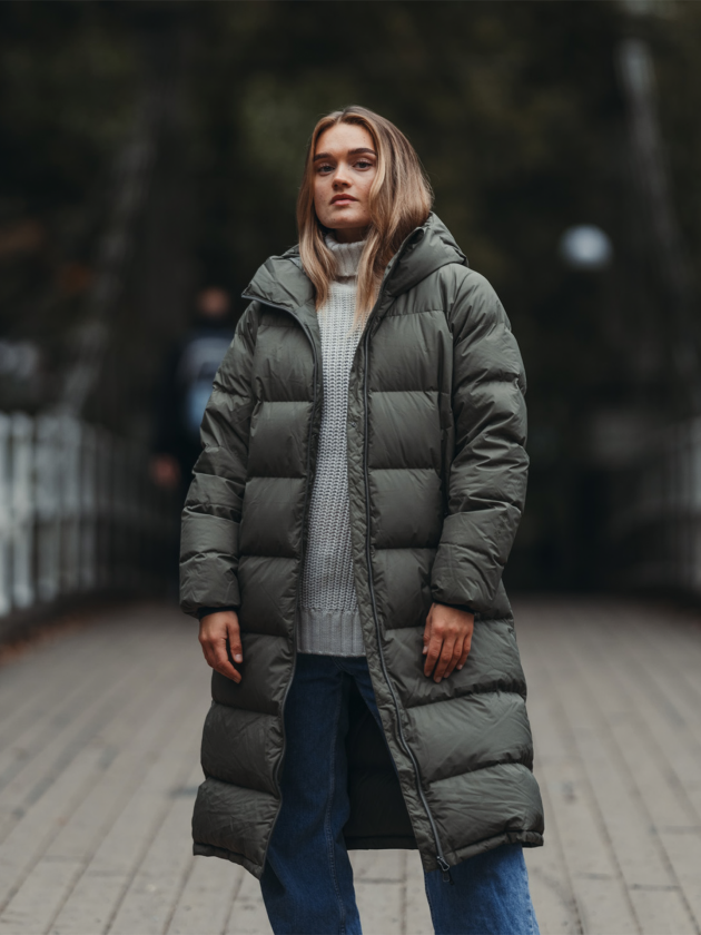 Urban Down Long Coat Women - Grønn - Dame - Jakker - Vinterjakker