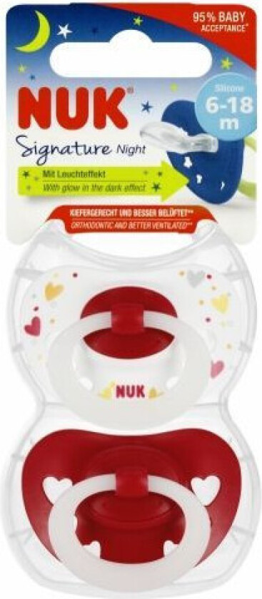 Signature Silikon Smokk Night - 6-18 m??neder, R??d - 2 stk.