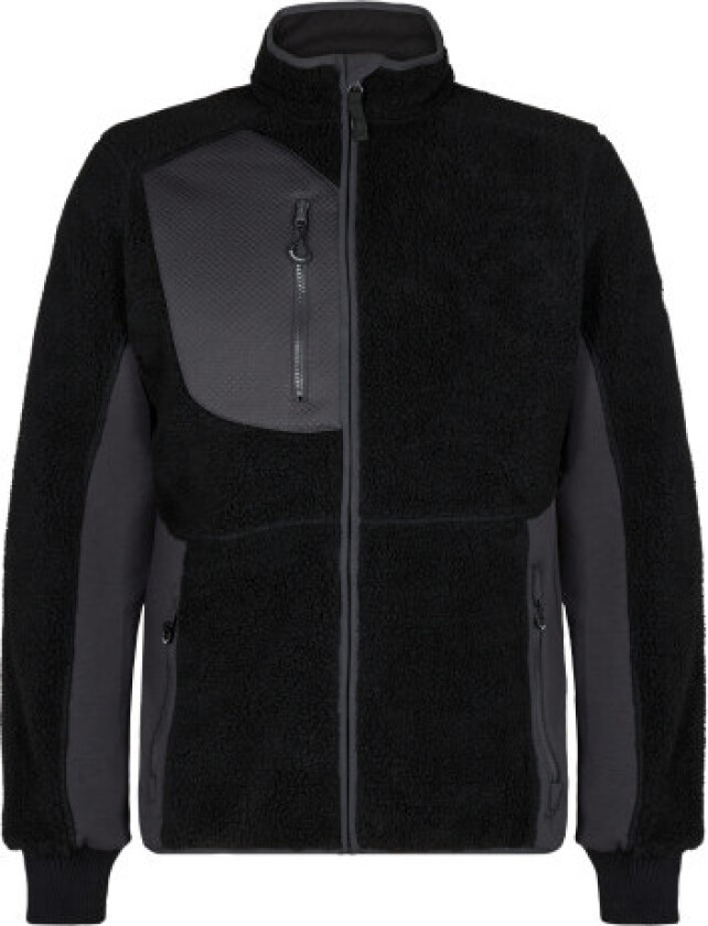 X-treme fiberjakke 1362, med glidelås, sort/grå, størrelse XL