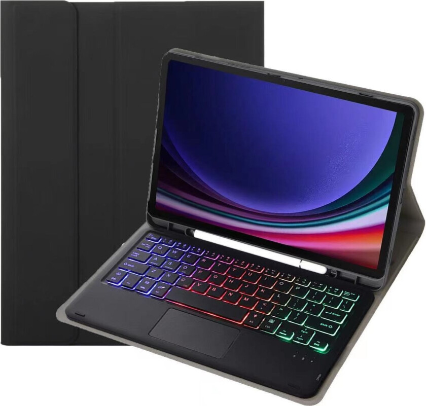 Bluetooth-tastaturdeksel med berøringsplate og bakgrunnsbelysning - Kompatibelt med Samsung Tab S6 Lite 10,4 tommer