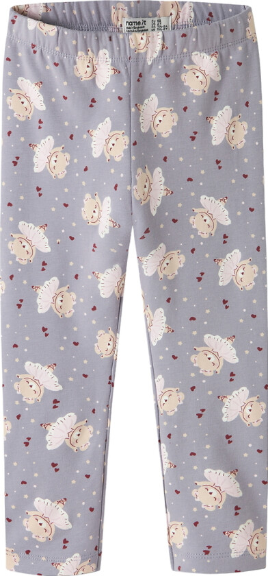Leggings - Genser - NmfDavina - Lavender Grå/Ballerina B - - 5 år (110) - Leggings