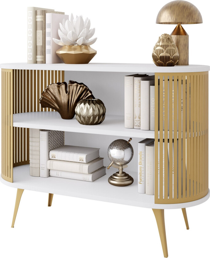 Galia Skjenk 120x40 cm - Gull/Hvit