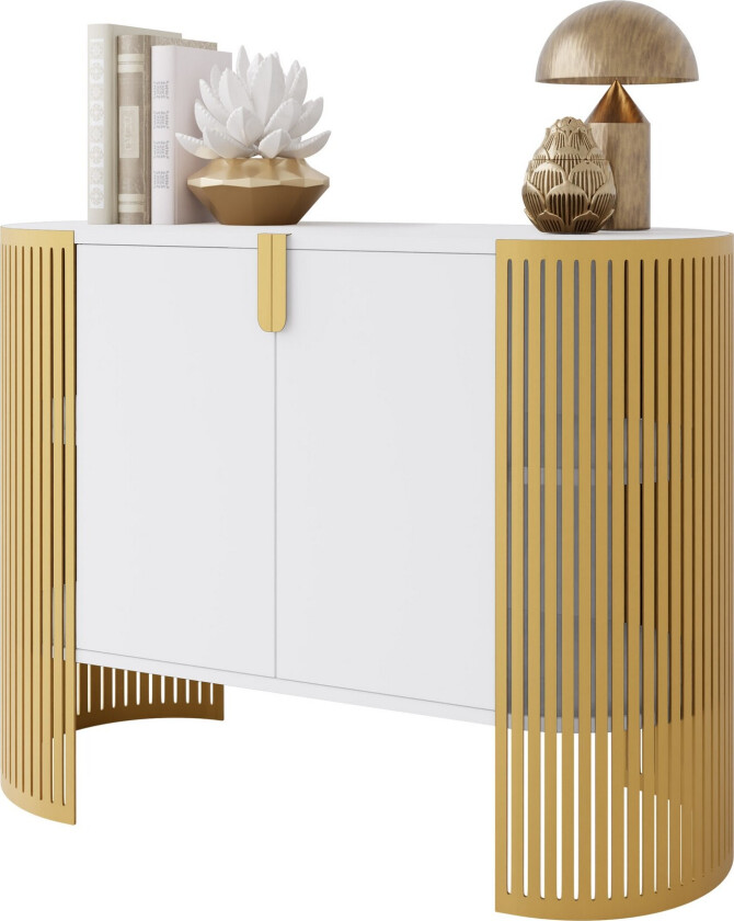 Friend Skjenk 120x40 cm - Gull/Hvit