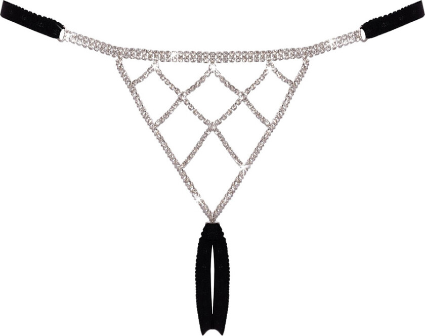 Cottelli Lingerie: Crotchless String with Rhinestones, One Size