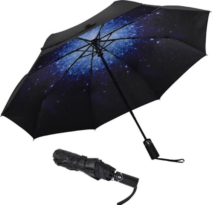 Stjernehimmel-Sammenleggbar Paraply Kompakt Paraply Uknuselig, W